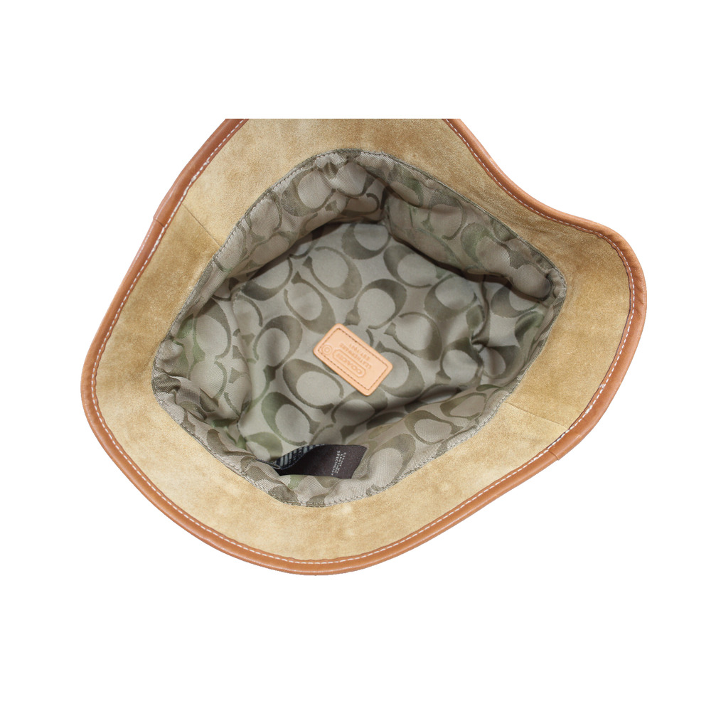 B2 Flawless Vintage 2000 COACH Patchwork Bucket Hat Leather Canvas Suede Size S - Picture 3 of 4